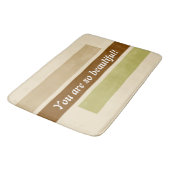 ALLEEN KLEURSTRIPEN - Khaki brown beige Badmat (Gekanteld)