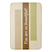ALLEEN KLEURSTRIPEN - Khaki brown beige Badmat (Voorkant Verticaal)