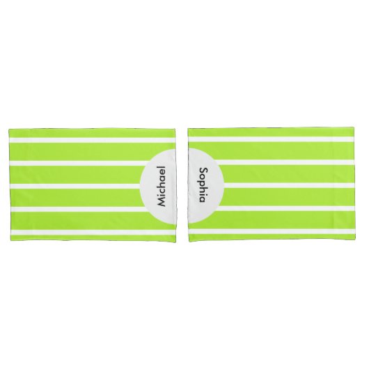 ALLEEN KLEURSTRIPEN - lentegroen + uw rug. Kussensloop (Voorkant-Set)