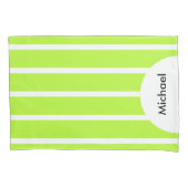 ALLEEN KLEURSTRIPEN - lentegroen + uw rug. Kussensloop (Voorkant-Links)