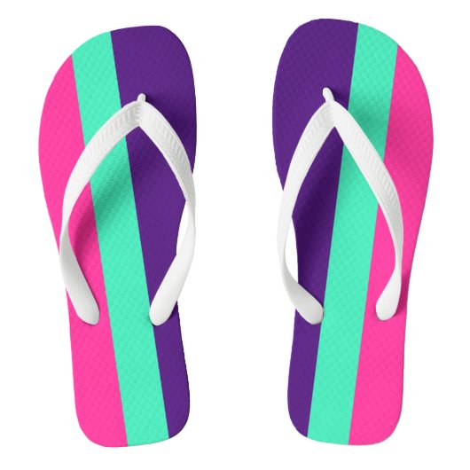 ALLEEN KLEURSTRIPEN - mint, roze Teenslippers (Voetbed)