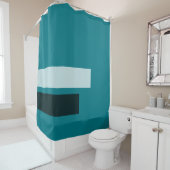 ALLEEN KLEURSTRIPEN - wit en zwart transparant Douchegordijn (In situ)