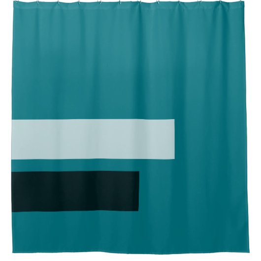 ALLEEN KLEURSTRIPEN - wit en zwart transparant Douchegordijn (Voorkant)