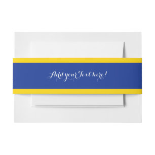 ALLEEN KLEURSTRIPES - blauw + uw achtergrond. en i Uitnodigingen Wikkel