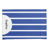 ALLEEN KLEURSTRIPES - blauw + uw rug. Kussensloop (Voorkant-Rechts)