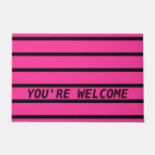 ALLEEN KLEURSTRIPES - roze + uw rug. Deurmat (Voorkant)