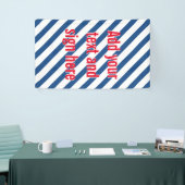ALLEEN KLEURSTRIPES - wit + uw rug. en ideeën Spandoek (Beurs)