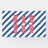 ALLEEN KLEURSTRIPES - wit + uw rug. en ideeën Spandoek (Horizontaal)
