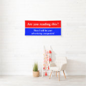 Alleen kleurvuur rood en streep + uw idee spandoek (Insitu)