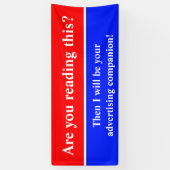 Alleen kleurvuur rood en streep + uw idee spandoek (Verticaal)