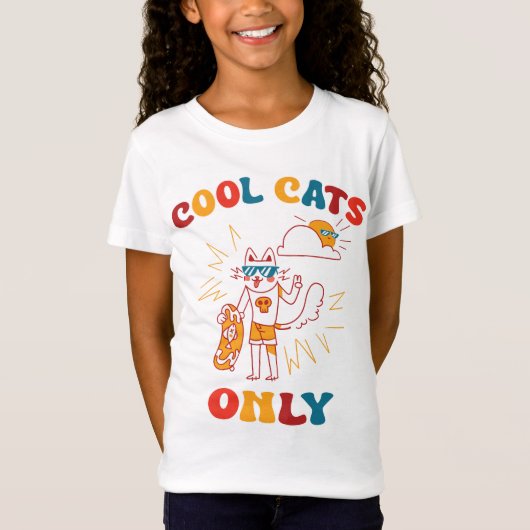 Alleen koele katten t-shirt (Voorkant)