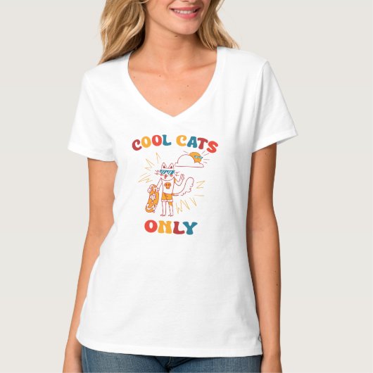 Alleen koele katten t-shirt (Voorkant)