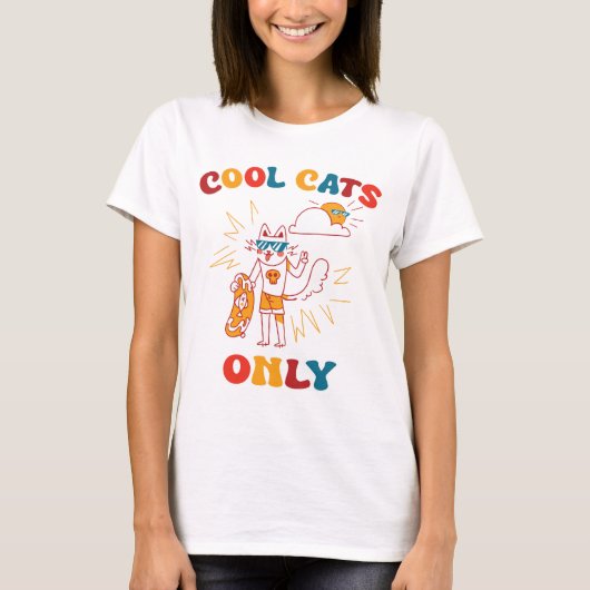 Alleen koele katten t-shirt (Voorkant)