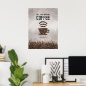 Alleen koffie en WiFi Poster (Thuiskantoor)