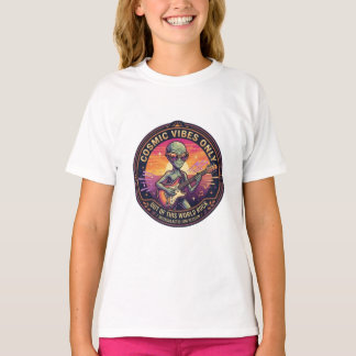 Alleen Kosmische Vibes | Grappig Alien Rockster T- T-shirt