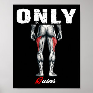 Alleen krijgt Bodybuilding Workout Gym2 Poster