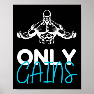 Alleen Krijgt Grappige Gym Fitness Workout Bodybui Poster