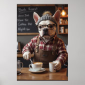 Alleen lattes, flanel en bulldog-vibes poster (Voorkant)