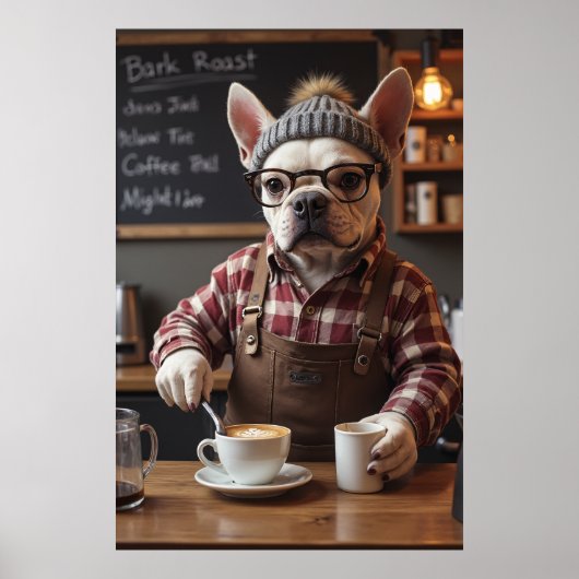Alleen lattes, flanel en bulldog-vibes poster (Voorkant)