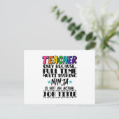 Alleen leraar omdat fulltime multitasking Ninja Briefkaart (Staand voorkant)