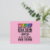 Alleen leraar omdat fulltime multitasking Ninja Briefkaart (Staand voorkant)