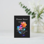 🌈 Alleen LGBTQ Volwassenen Bloemen & Trots  Informatiekaartje (Staand voorkant)