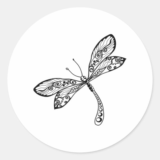 Alleen libel weer ronde sticker (Voorkant)