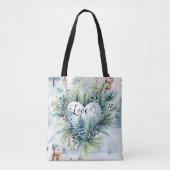 Alleen liefde doet er toe Kerstmis Waterverf Tote Bag (Voorkant)