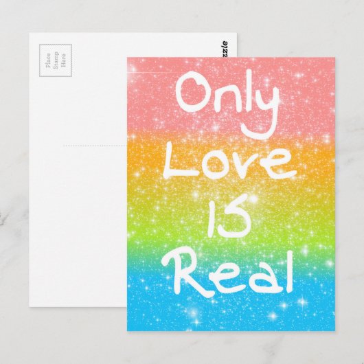 Alleen liefde is echt briefkaart (Voorkant / Achterkant)