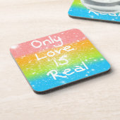 Alleen liefde is echt drankjes onderzetter (Linkerzijde)