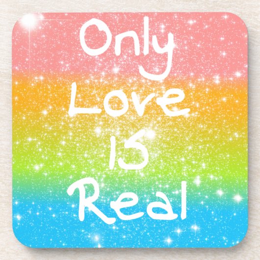 Alleen liefde is echt drankjes onderzetter (Voorkant)