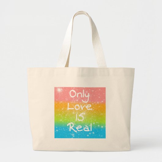 Alleen liefde is echt grote tote bag (Voorkant)
