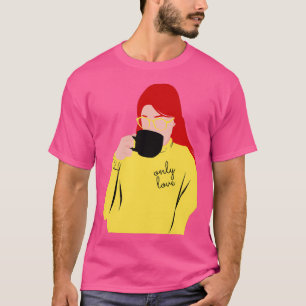 Alleen liefdesrood haarhaar Vrouw met een Mok T-shirt