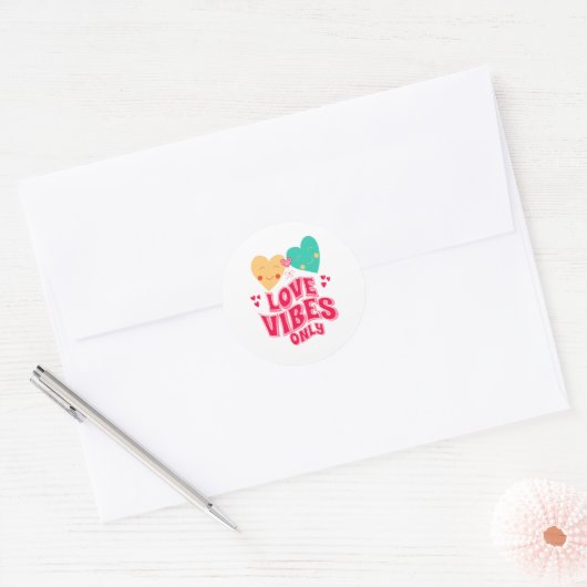 Alleen liefdesvirussen ronde sticker (Envelop)