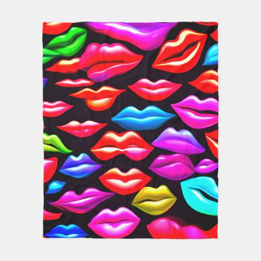 Alleen  lippen fleece deken (Voorkant)