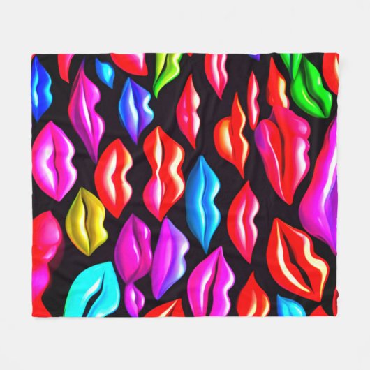 Alleen  lippen fleece deken (Voorkant (Horizontaal))