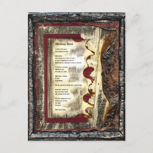 Alleen lopen briefkaart (Voorkant)