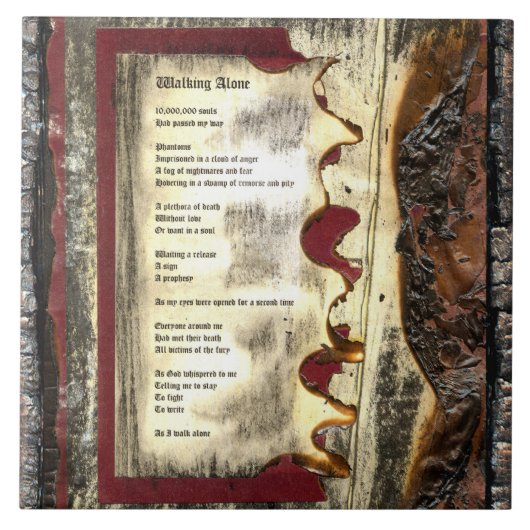 Alleen lopen tegeltje (Voorkant)