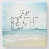 Alleen maar afbreken bij het strand stenen onderzetter (Voorkant)