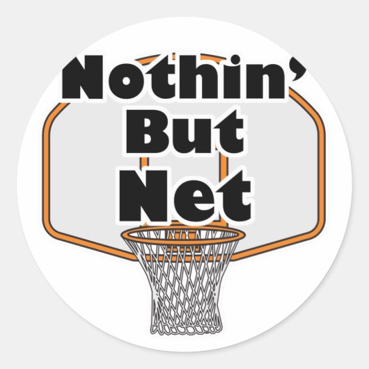 alleen maar basketbalnet ronde sticker (Voorkant)