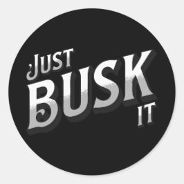 Alleen maar druk. ronde sticker