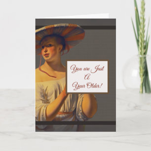 Alleen Maar Een Jaar Ouder Retro Vrouw Verjaardags Kaart