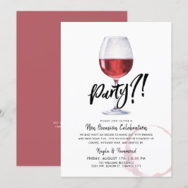 Alleen maar feesten? | Grappig thema wijnglas Kaart