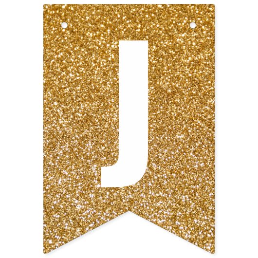 Alleen maar gehuwde Gold Faux Glitter Vlaggetjes (Tweede vlag)