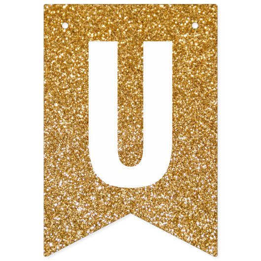 Alleen maar gehuwde Gold Faux Glitter Vlaggetjes (Derde vlag)