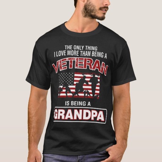 Alleen maar iets dat meer is dan veteraan als opa t-shirt (Voorkant)
