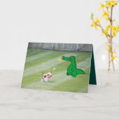 Alleen maar omdat Kaart, Basset & Fire Breathing D Kaart (Gele Bloem)