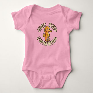 Alleen Maar Zwemmen Zeepaardje Baby Bodysuit