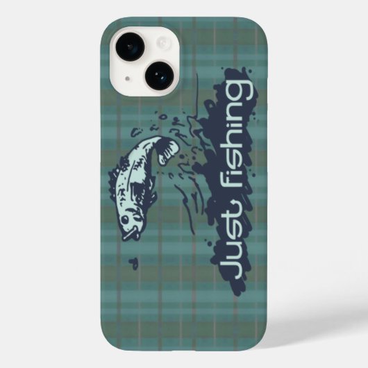 Alleen mannen tartan-groen vissen Case-Mate iPhone case (Achterkant)
