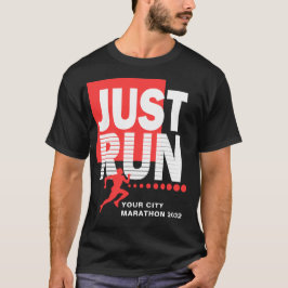 Alleen marathon Runner Track Race Date Red Dark ui T-shirt